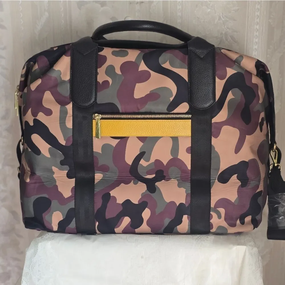 J.W. Hulme Chelsea Camouflage Travel Bag with Pouch and Adjustable Strap New